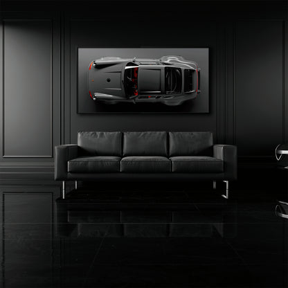 Porsche 911 Graphite Apex Wall Art – Gray Sports Car Canvas Print