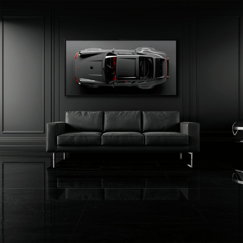 Porsche 911 Graphite Apex Wall Art – Gray Sports Car Canvas Print