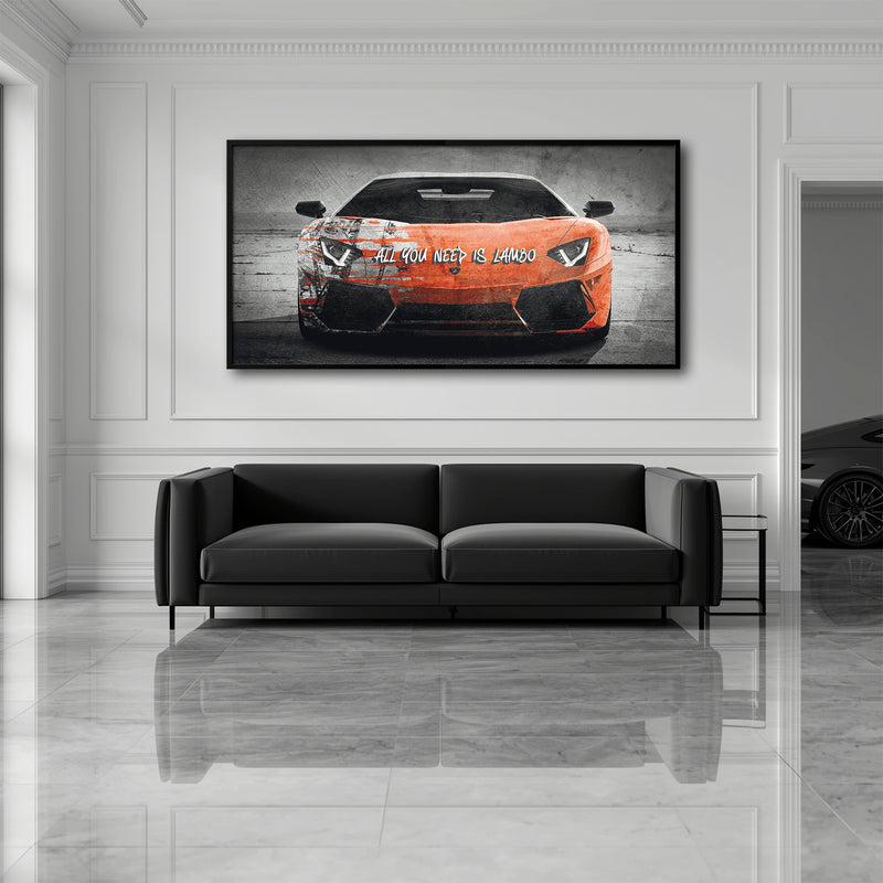 Red Lamborghini Aventador Wall Art Graffiti Canvas Art