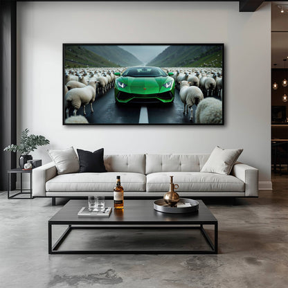 Lamborghini Aventador Green Motivational Wall Art