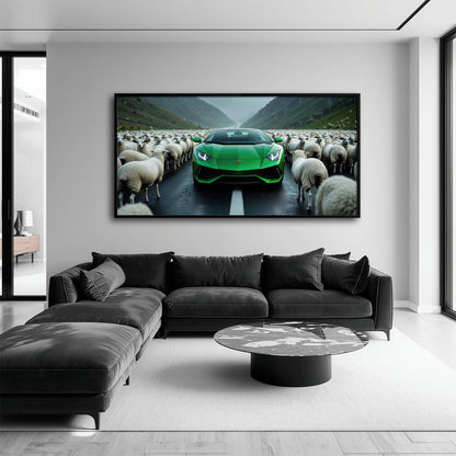 Lamborghini Aventador Green Motivational Wall Art