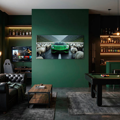Lamborghini Aventador Green Motivational Wall Art