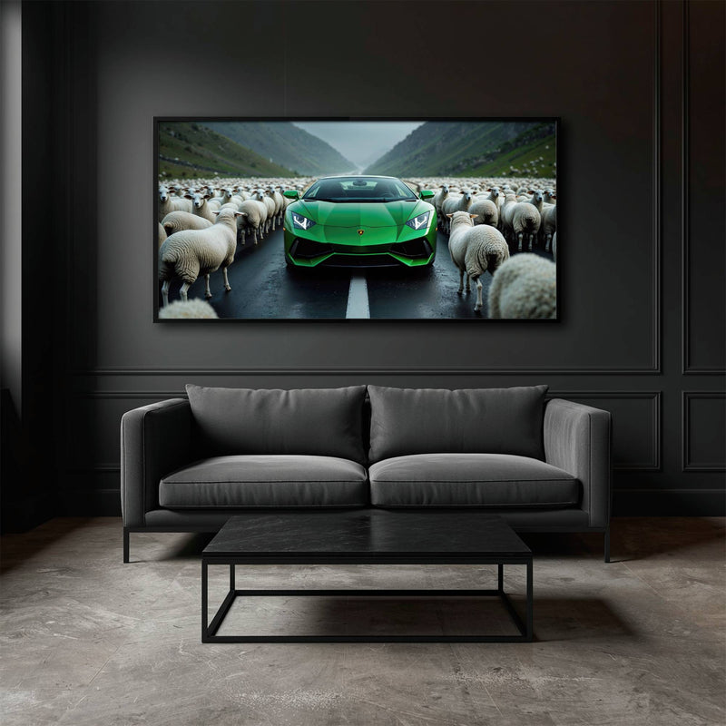 Lamborghini Aventador Green Motivational Wall Art
