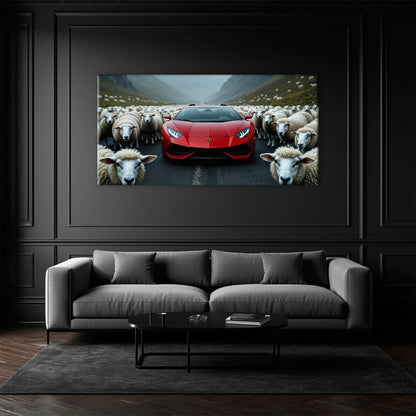 Lamborghini Red Supercar Wall Art Success Canvas
