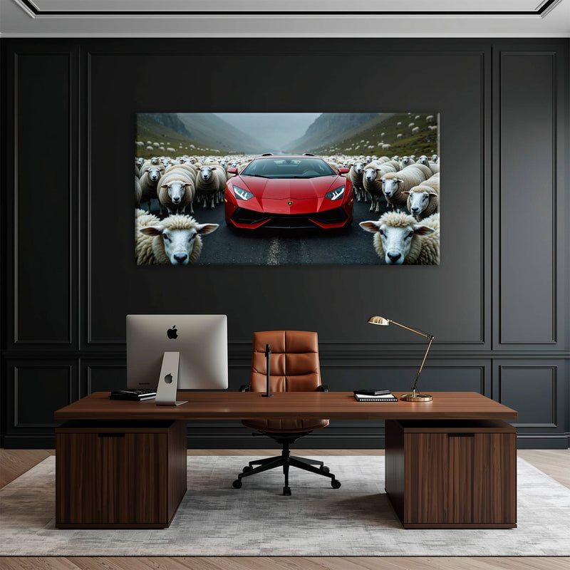 Lamborghini Red Supercar Wall Art Success Canvas