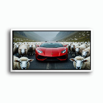 Lamborghini Red Supercar Wall Art Success Canvas