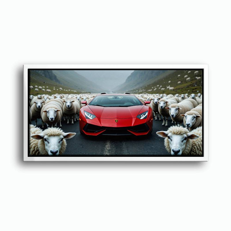 Lamborghini Red Supercar Wall Art Success Canvas