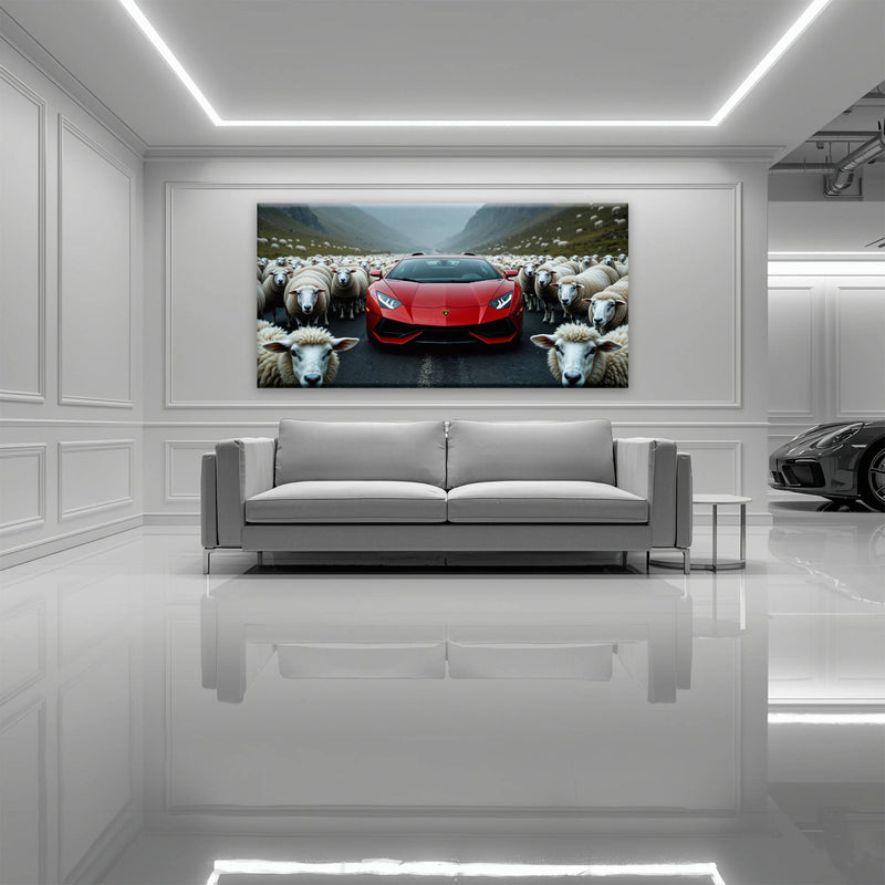 Lamborghini Red Supercar Wall Art Success Canvas