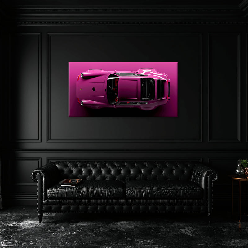 Porsche 911 Magenta Pulse Wall Art – Pink Sports Car Canvas Print