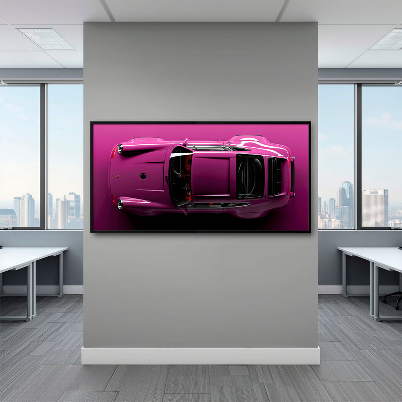 Porsche 911 Magenta Pulse Wall Art – Pink Sports Car Canvas Print