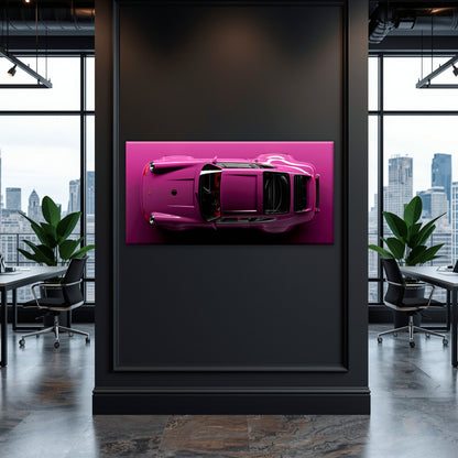 Porsche 911 Magenta Pulse Wall Art – Pink Sports Car Canvas Print