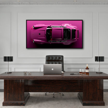 Porsche 911 Magenta Pulse Wall Art – Pink Sports Car Canvas Print
