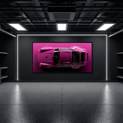 Porsche 911 Magenta Pulse Wall Art – Pink Sports Car Canvas Print