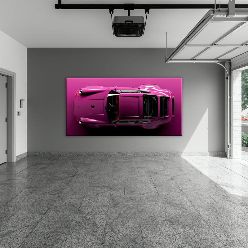 Porsche 911 Magenta Pulse Wall Art – Pink Sports Car Canvas Print