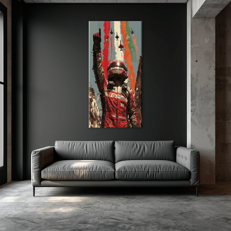 Racing Driver Victory Run Wall Art