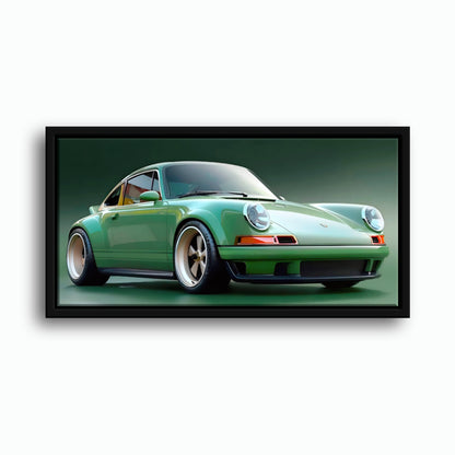 Green Porsche 911 Emerald Outlaw Wall Art