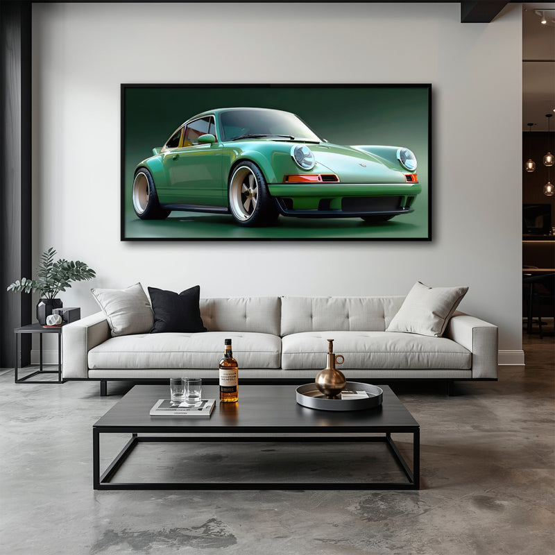 Green Porsche 911 Emerald Outlaw Wall Art