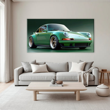 Green Porsche 911 Emerald Outlaw Wall Art