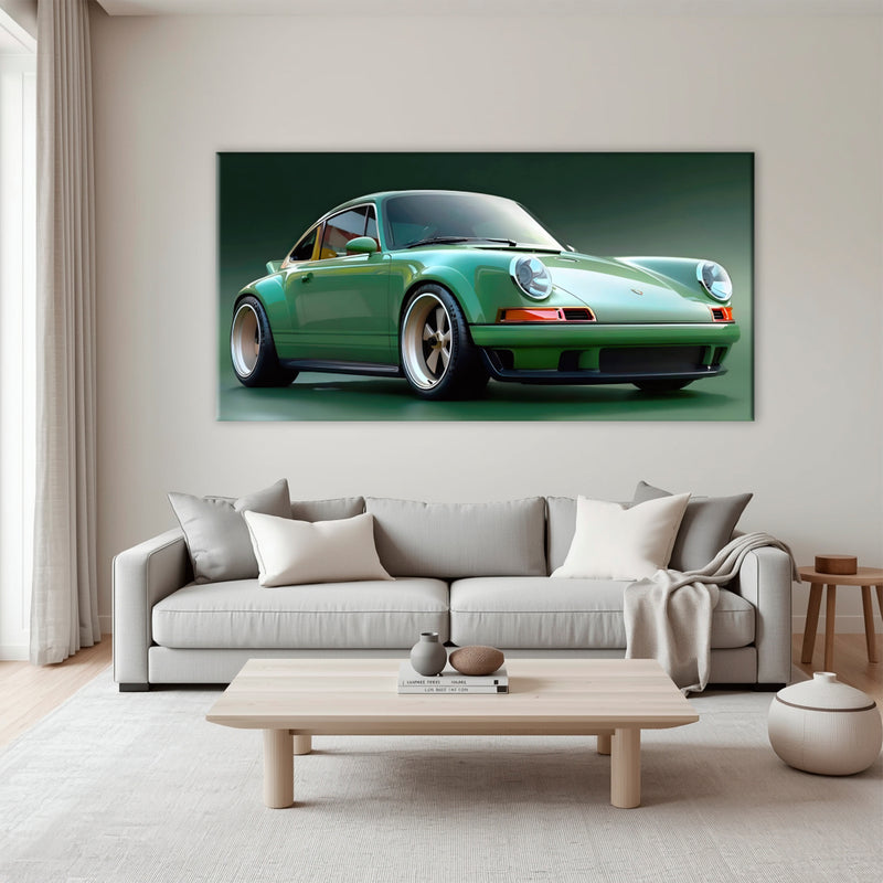 Green Porsche 911 Emerald Outlaw Wall Art