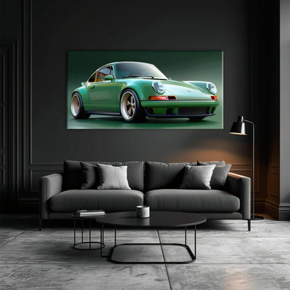 Green Porsche 911 Emerald Outlaw Wall Art