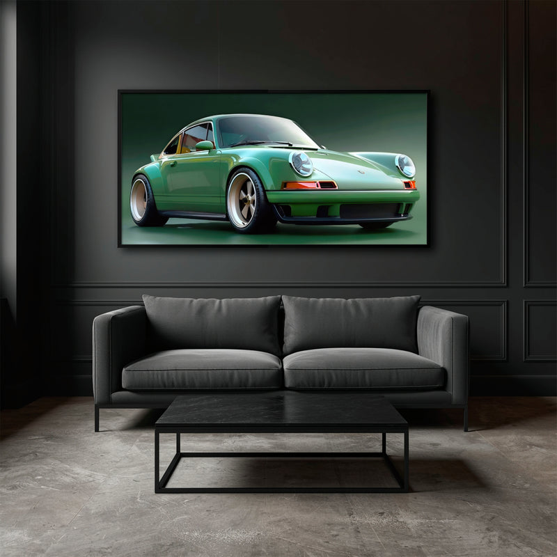 Green Porsche 911 Emerald Outlaw Wall Art