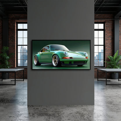 Green Porsche 911 Emerald Outlaw Wall Art