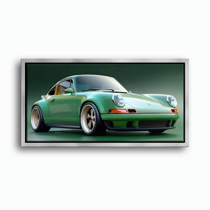 Green Porsche 911 Emerald Outlaw Wall Art