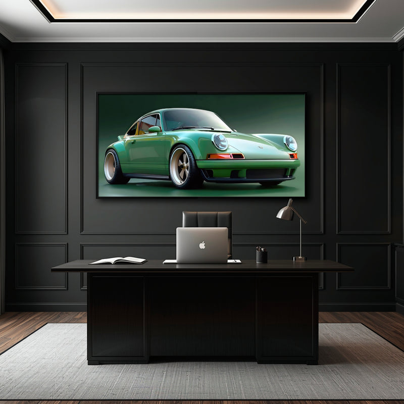 Green Porsche 911 Emerald Outlaw Wall Art