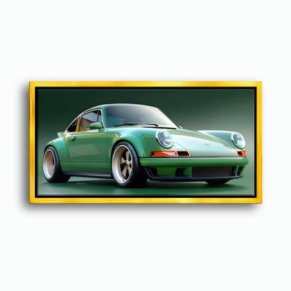 Green Porsche 911 Emerald Outlaw Wall Art