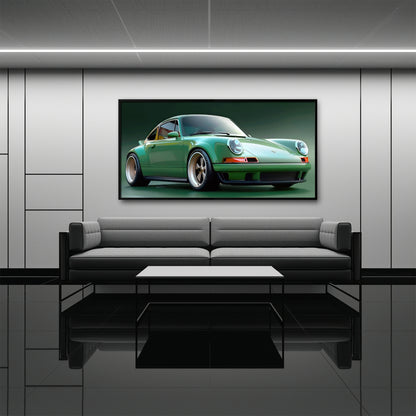 Green Porsche 911 Emerald Outlaw Wall Art