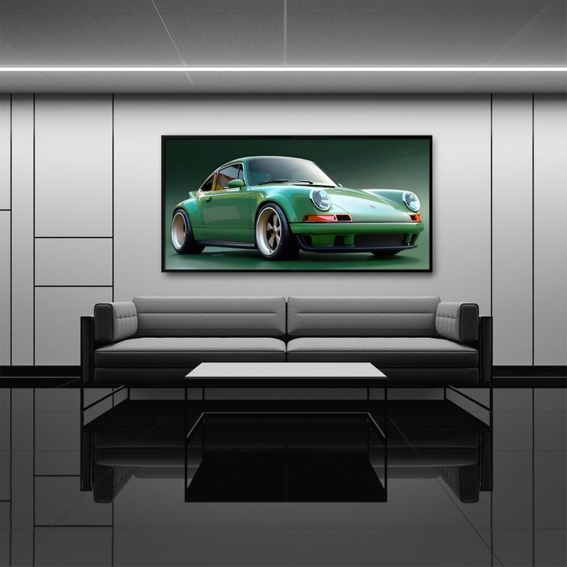 Green Porsche 911 Emerald Outlaw Wall Art