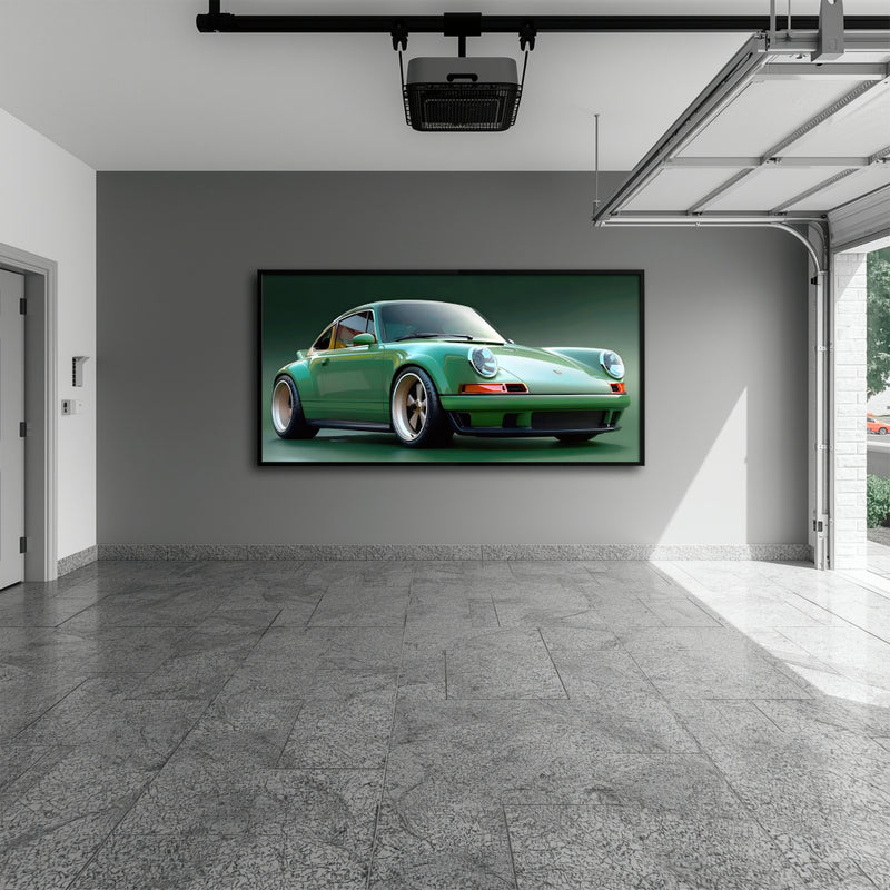 Green Porsche 911 Emerald Outlaw Wall Art