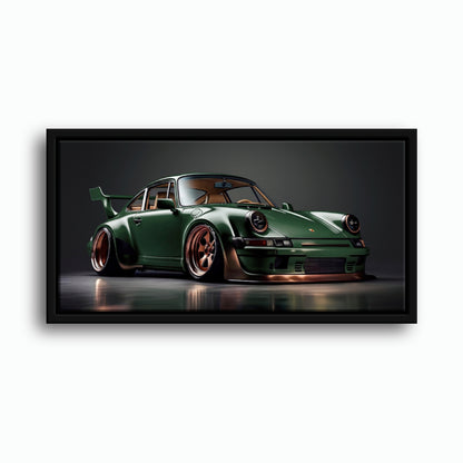 Dark moody Porsche 911 canvas print for interiors