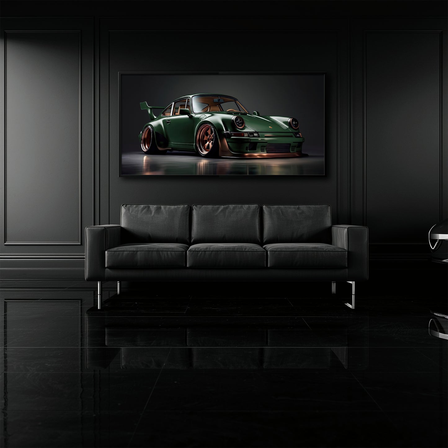 Premium Porsche wall art for luxury garage decor