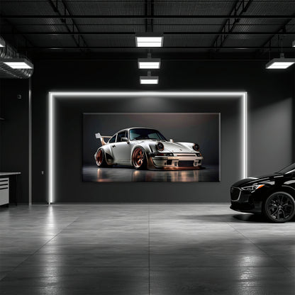 Silver Porsche 911 Steel Outlaw Wall Art