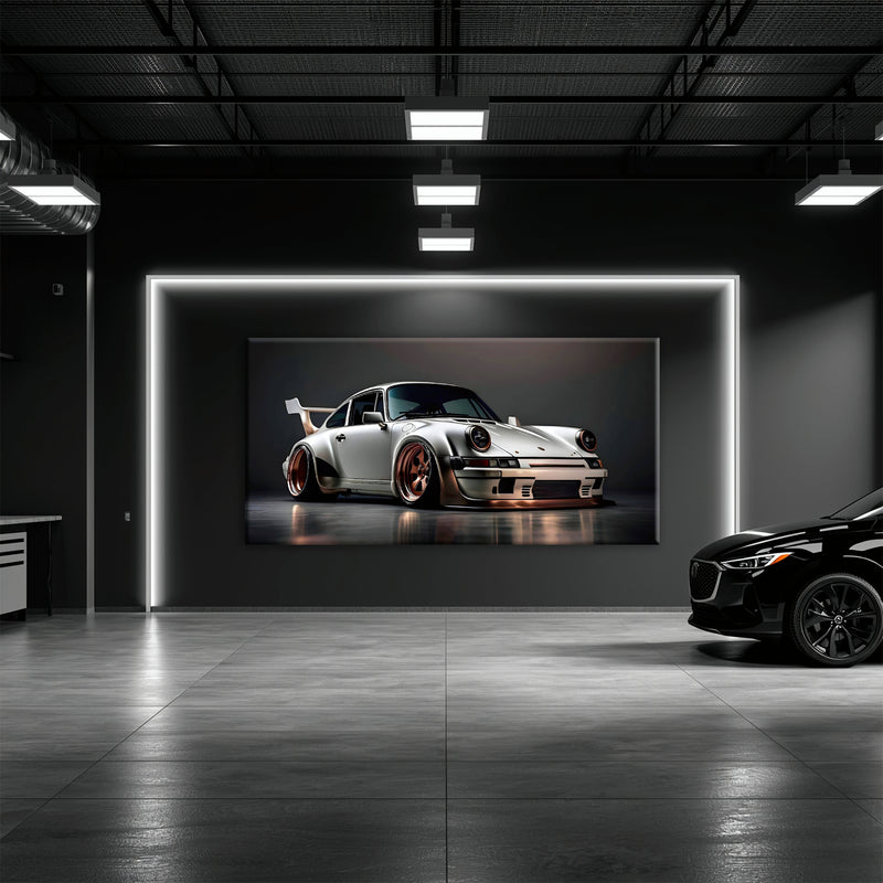 Silver Porsche 911 Steel Outlaw Wall Art