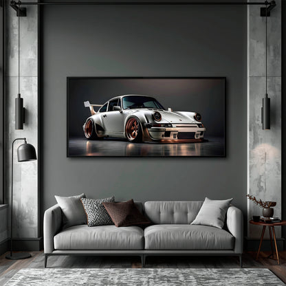 Silver Porsche 911 Steel Outlaw Wall Art