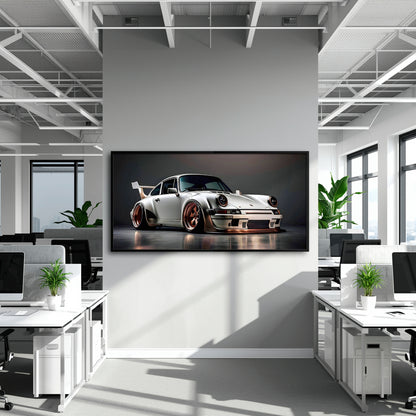 Silver Porsche 911 Steel Outlaw Wall Art