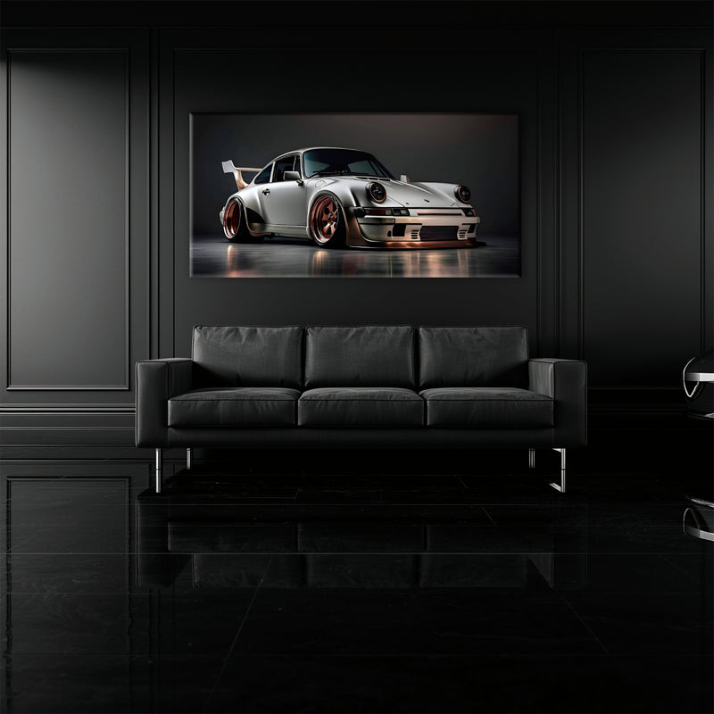 Silver Porsche 911 Steel Outlaw Wall Art