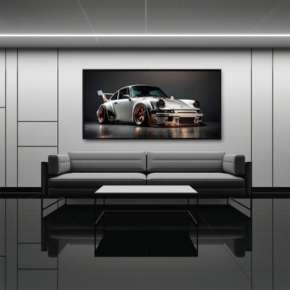 Silver Porsche 911 Steel Outlaw Wall Art
