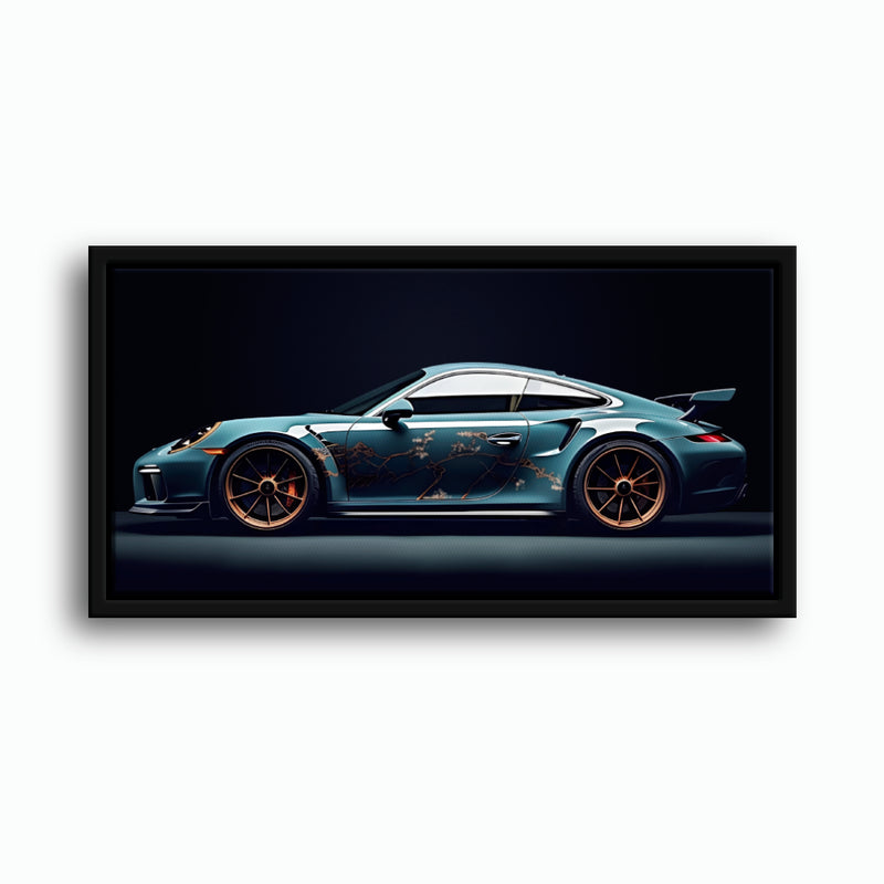 Porsche 911 Noir Wall Art – Blue GT3 RS Sports Car Canvas Print