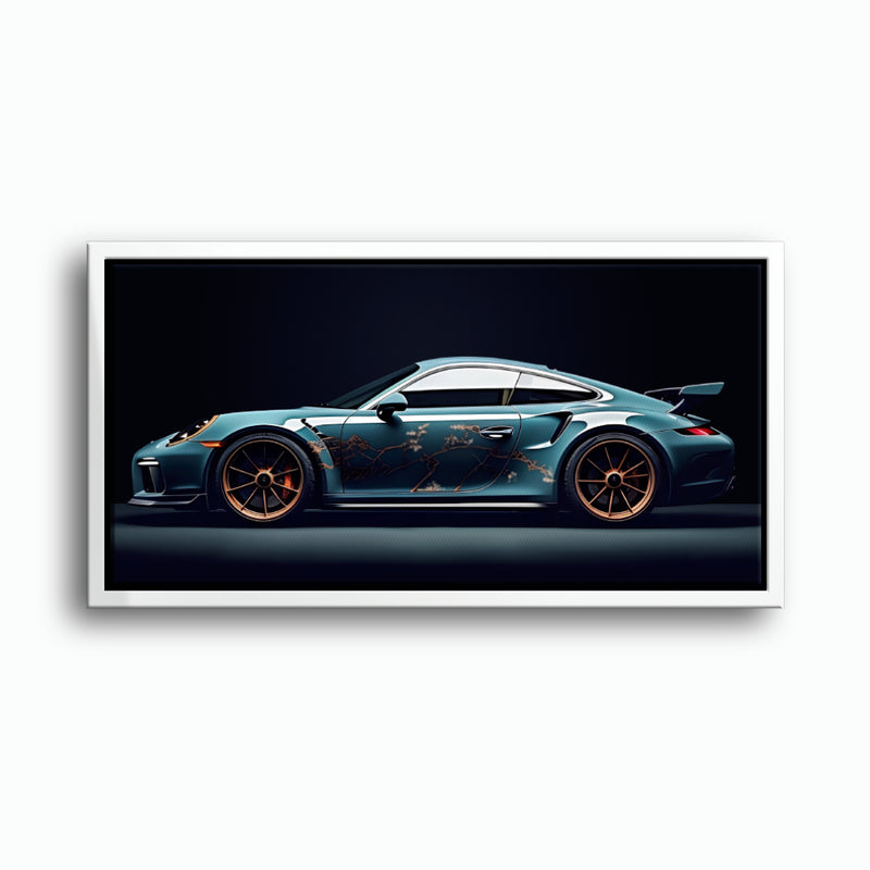 Porsche 911 Noir Wall Art – Blue GT3 RS Sports Car Canvas Print