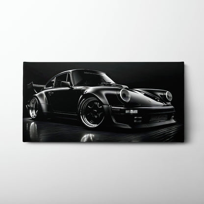 Porsche 911 Shadow Legend Wall Art – Black Sports Car Canvas Print