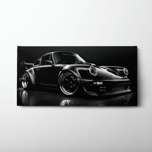 Porsche 911 Shadow Legend Wall Art – Black Sports Car Canvas Print