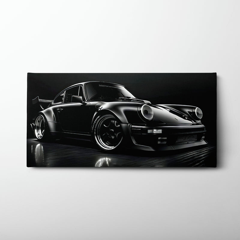 Porsche 911 Shadow Legend Wall Art – Black Sports Car Canvas Print