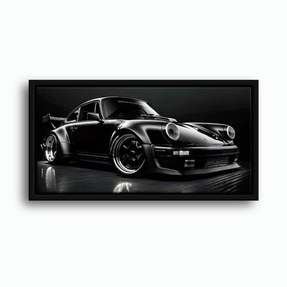 Porsche 911 Shadow Legend Wall Art – Black Sports Car Canvas Print