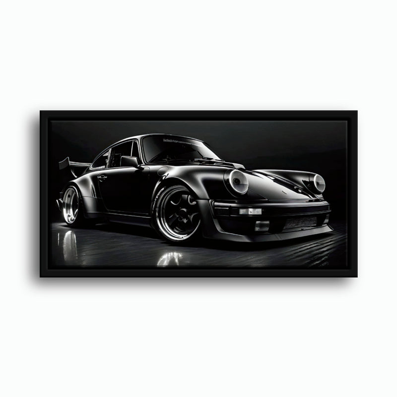 Porsche 911 Shadow Legend Wall Art – Black Sports Car Canvas Print