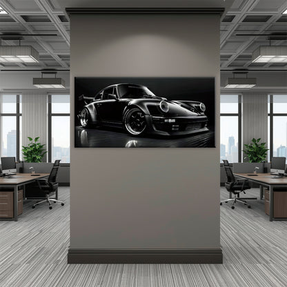 Porsche 911 Shadow Legend Wall Art – Black Sports Car Canvas Print