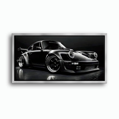 Porsche 911 Shadow Legend Wall Art – Black Sports Car Canvas Print
