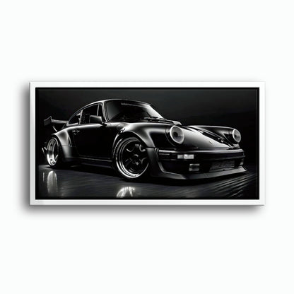 Porsche 911 Shadow Legend Wall Art – Black Sports Car Canvas Print